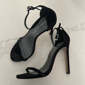 Black Suede Stuart Weitzman Nudist heel Size 7